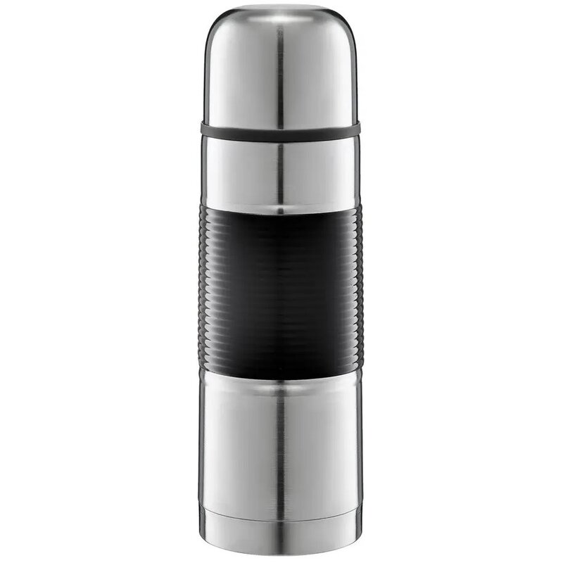 Termos AMBITION Gummy Srebrno-czarny 750 ml