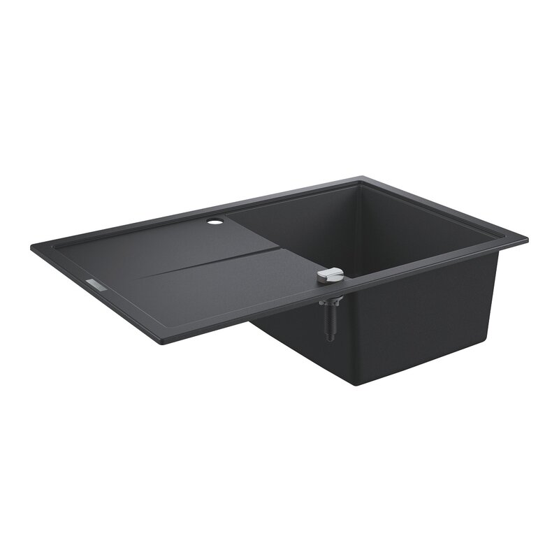 Zlewozmywak jednokomorowy z ociekaczem GROHE K400 31639AP0 Czarny 50x78