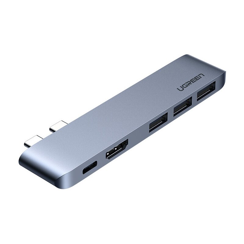 UGREEN CM251 2xUSB-C do 3x USB 3.0, HDMI Szary