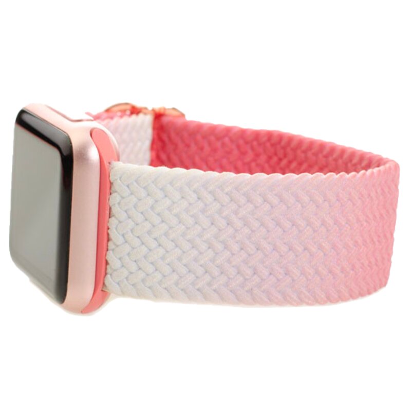 Pasek LUNA A00083 do Apple Watch do koperty 38/40/41mm Różowo-biały