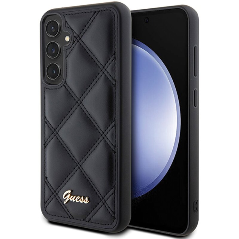 Etui GUESS Quilted Metal Logo do Samsung Galaxy S23 FE Czarny