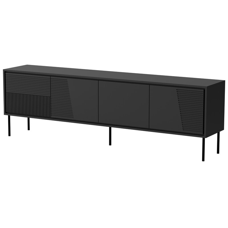 Szafka RTV ABI 4D 200x38x62 czarny mat