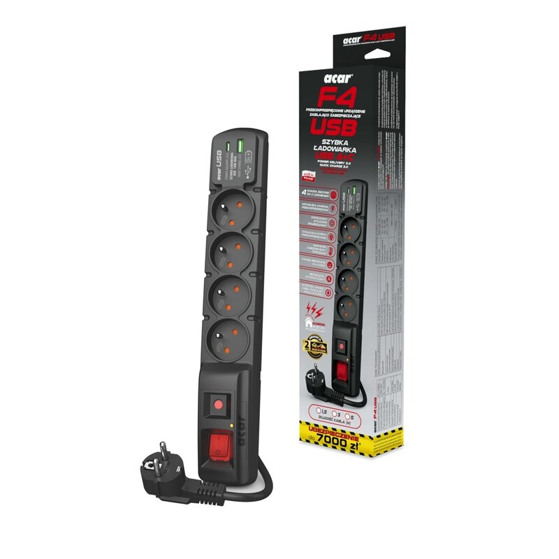 Listwa ACAR F4 W2440 (3 m) Czarny