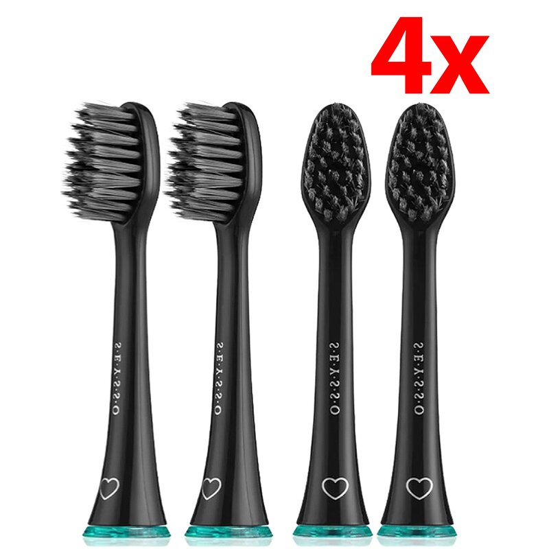 Oryginalna końcówka szczoteczki SEYSSO Antibacterial Carbon (4 szt.) (Włókno nasycone aktywnym węglem)