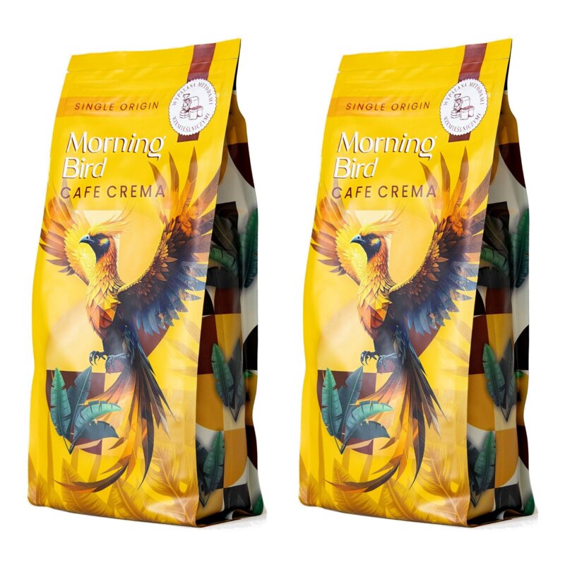 Kawa ziarnista MORNING BIRD Cafe Crema Arabica 2 x 1 kg
