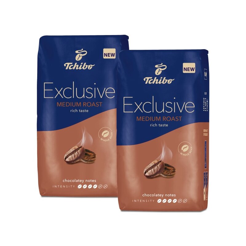 Kawa ziarnista TCHIBO Exclusive Medium Roast Arabica 2 x 1 kg