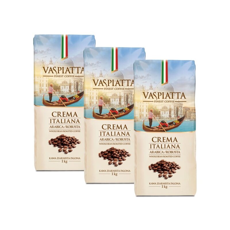 Kawa ziarnista VASPIATTA Crema Italiana 3 x 1 kg
