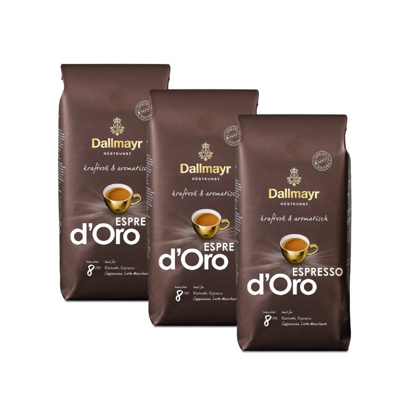 Kawa ziarnista DALLMAYR Crema d'Oro 3 x 1 kg