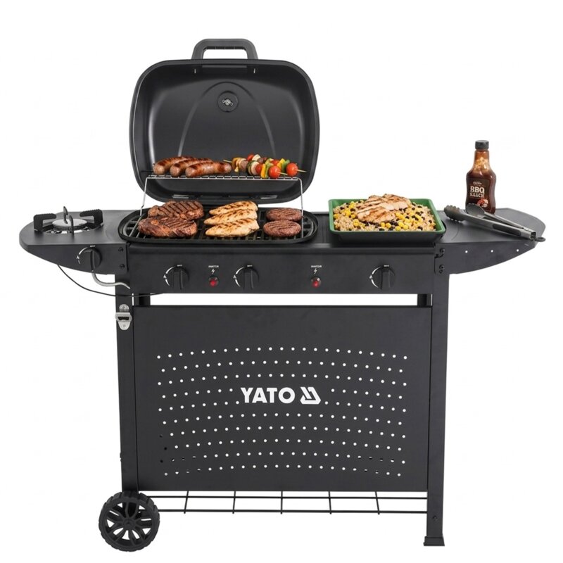 Grill ogrodowy gazowy YATO YG-20008 11 kW 48 x 37 cm