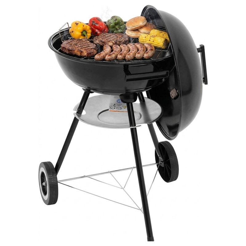 Grill ogrodowy węglowy LUND 99918 Zamykany, okrągły, termometr, kółka