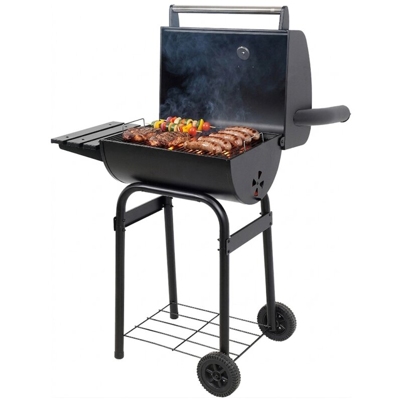 Grill ogrodowy węglowy LUND 99902 Zamykany, na kółkach, półka boczna, termometr, komin