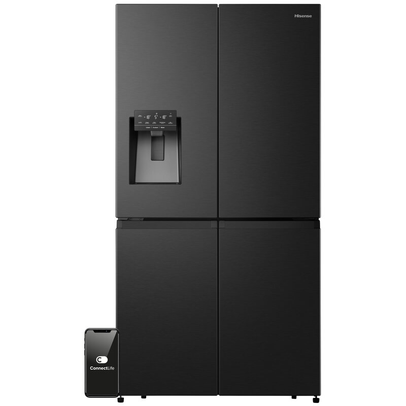 Lodówka HISENSE RQ760N4SBFE MD Side by Side No Frost 178.5cm Czarna Kostkarka Wi-Fi ConnectLife My Fresh Choice
