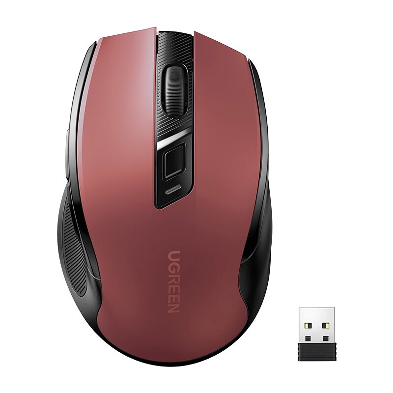 Mysz UGREEN MU006 2.4 GHz Czarno-czerwony