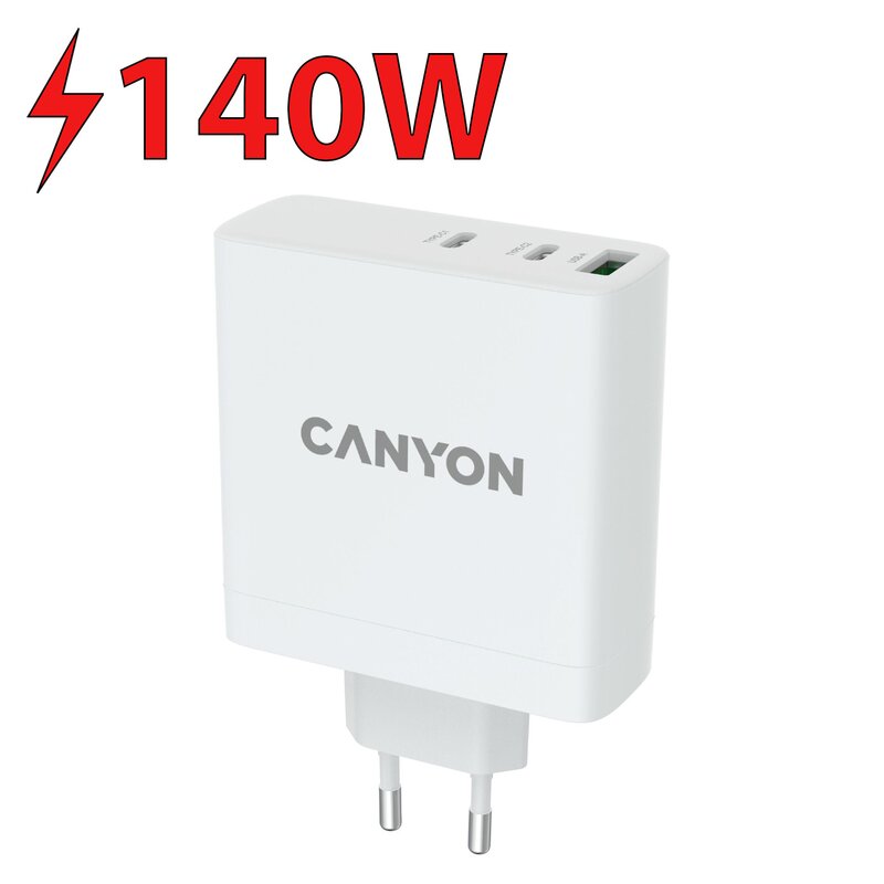 Ładowarka sieciowa CANYON H-140-01 140W Biały ładowarka do telefonu USB, USB-C