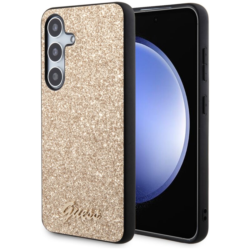 Guess Glitter Script GUHCS24SHGGSHD do Samsung Galaxy S24 Złoty
