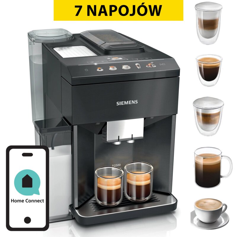 Automatyczny ekspres do kawy Siemens EQ500 integral connect TQ518RX3 dark inox | 15bar