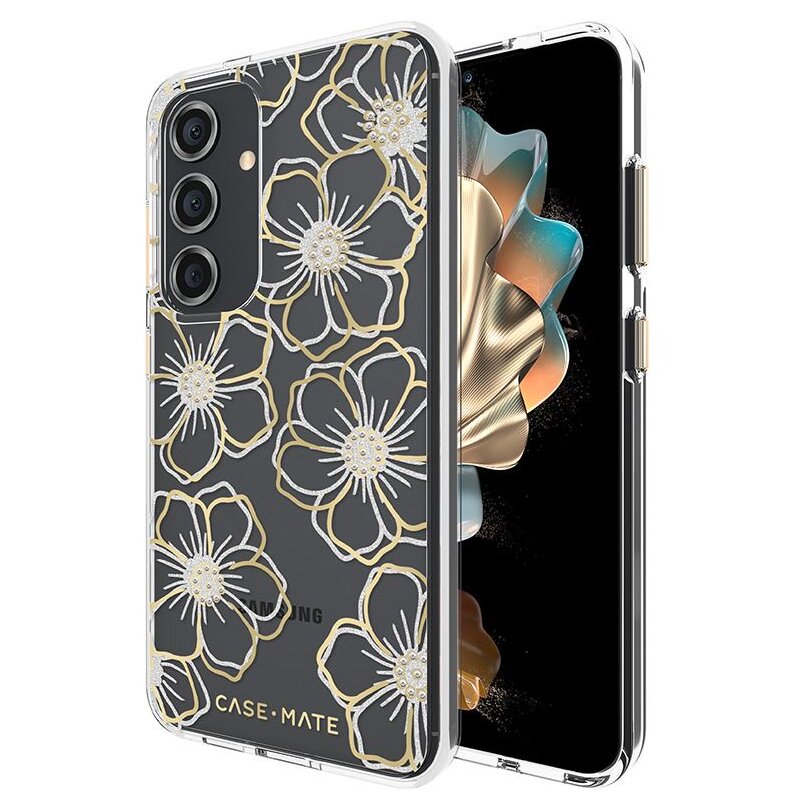 Etui CASE-MATE Floral Gems do Samsung Galaxy S24 Złoty