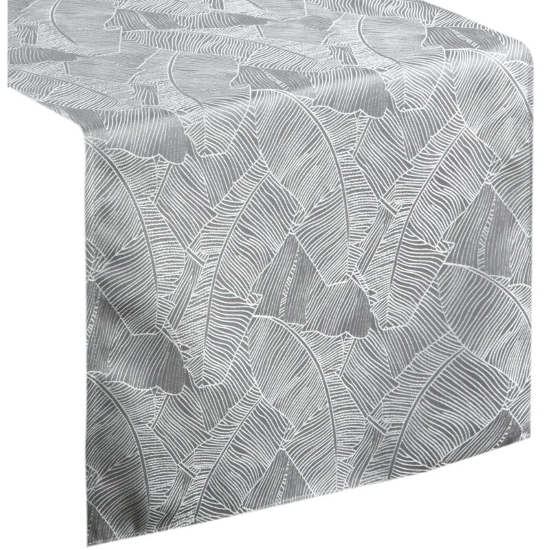 Bieżnik EUROFIRANY Isla 40 x 140 cm Srebrno-biały