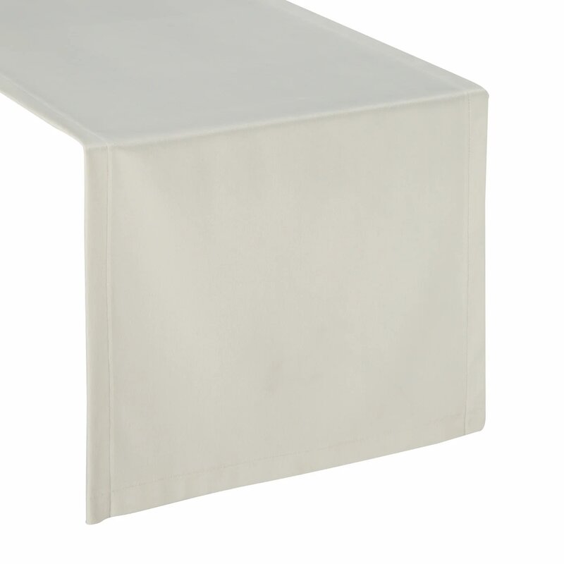 Bieżnik EUROFIRANY Velvet 40 x 140 cm Biały