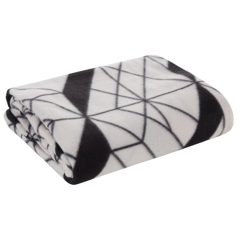 Koc EUROFIRANY Geo1 150 x 200 cm Beżowo-czarny