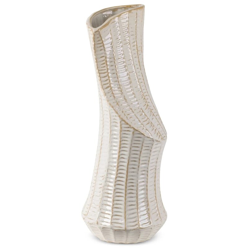 Wazon EUROFIRANY Liza 20 x 20 x 53 cm Kremowy