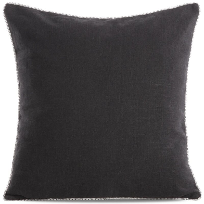Poszewka EUROFIRANY Len 43 x 43 cm Czarny