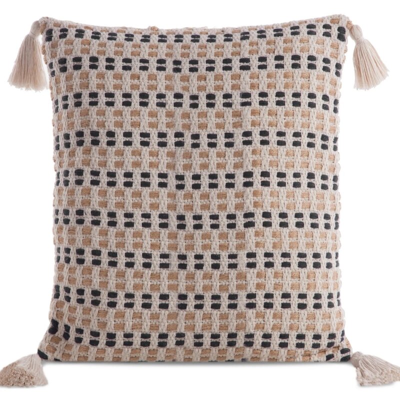 Poszewka EUROFIRANY Boho 45 x 45 cm Kremowo-granatowy
