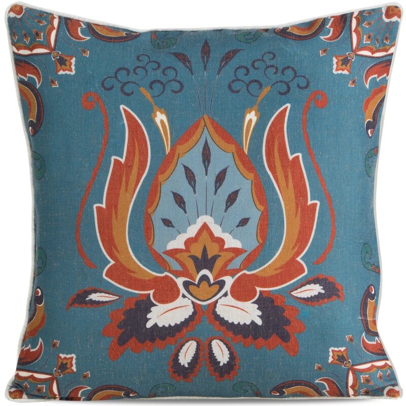 Poszewka EUROFIRANY Len 11 45 x 45 cm Turkusowy