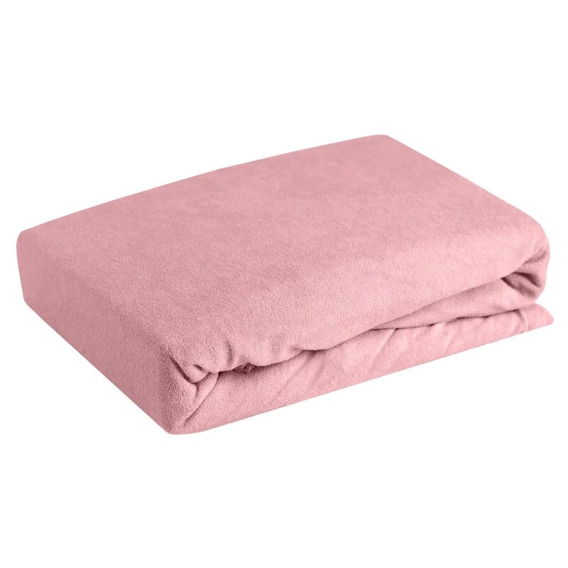 Prześcieradło EUROFIRANY Design 91 Frotte 140 x 200 cm Pudrowy róż