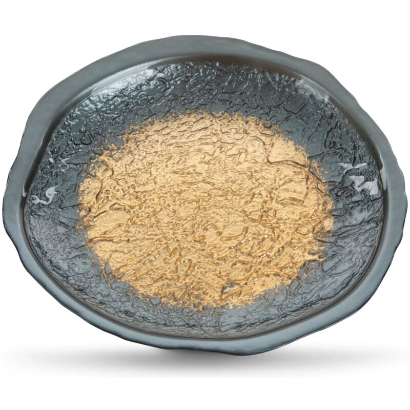 Patera dekoracyjna EUROFIRANY Abi (01) 22 x 22 x 2 cm Stalowo-złoty