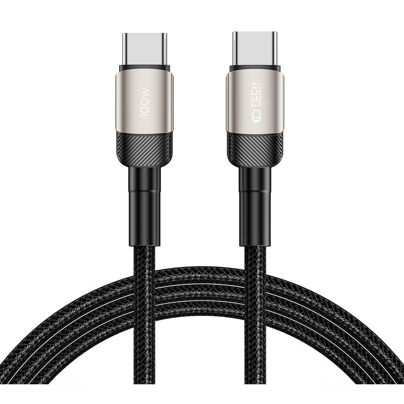 Kabel USB-C - USB-C TECH-PROTECT UltraBoost EVO PD100W/5A 2 m Czarno-beżowy