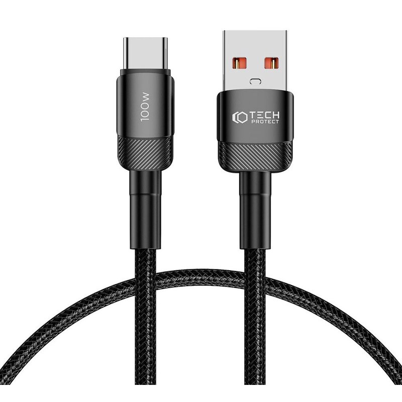 Kabel USB - USB-C TECH-PROTECT UltraBoost EVO 100W/5A 0.5 m Czarny