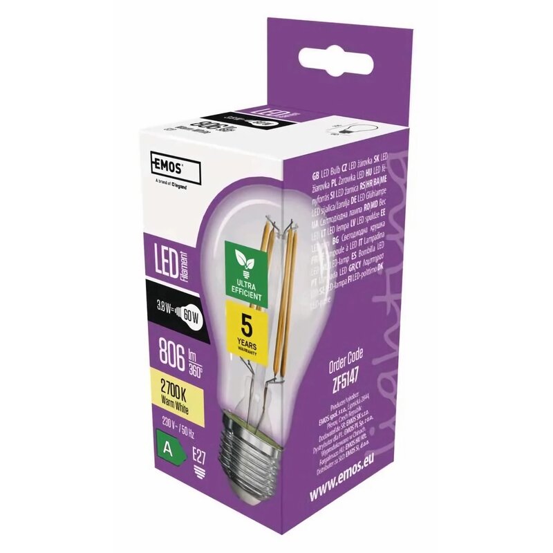 Żarówka LED EMOS Filament ZF5147 3.8W E27