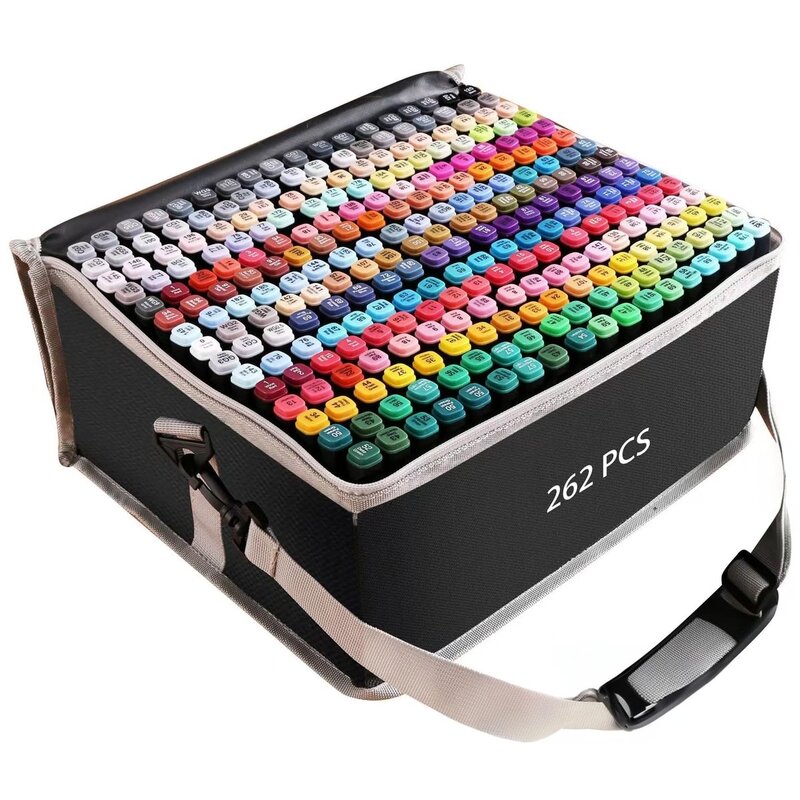 Zestaw markerów alkoholowych dwustronnych EXTRALINK (262 sztuk)