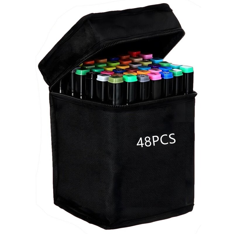 Zestaw markerów alkoholowych dwustronnych EXTRALINK (48 sztuk)