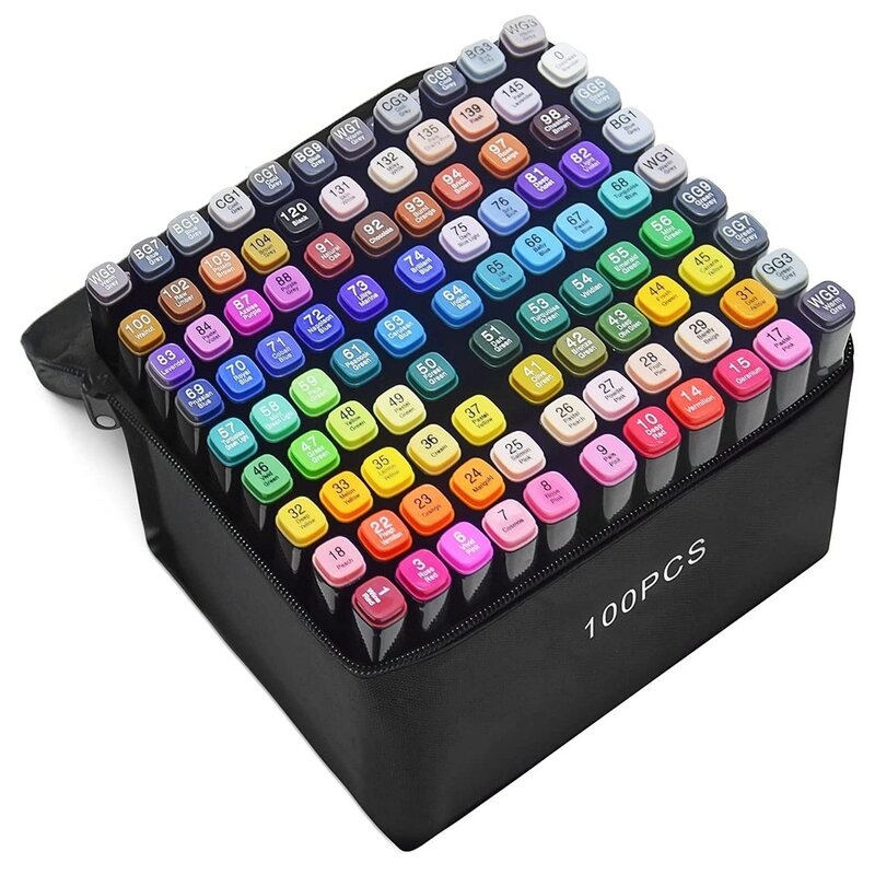 Zestaw markerów alkoholowych dwustronnych EXTRALINK (100 sztuk)