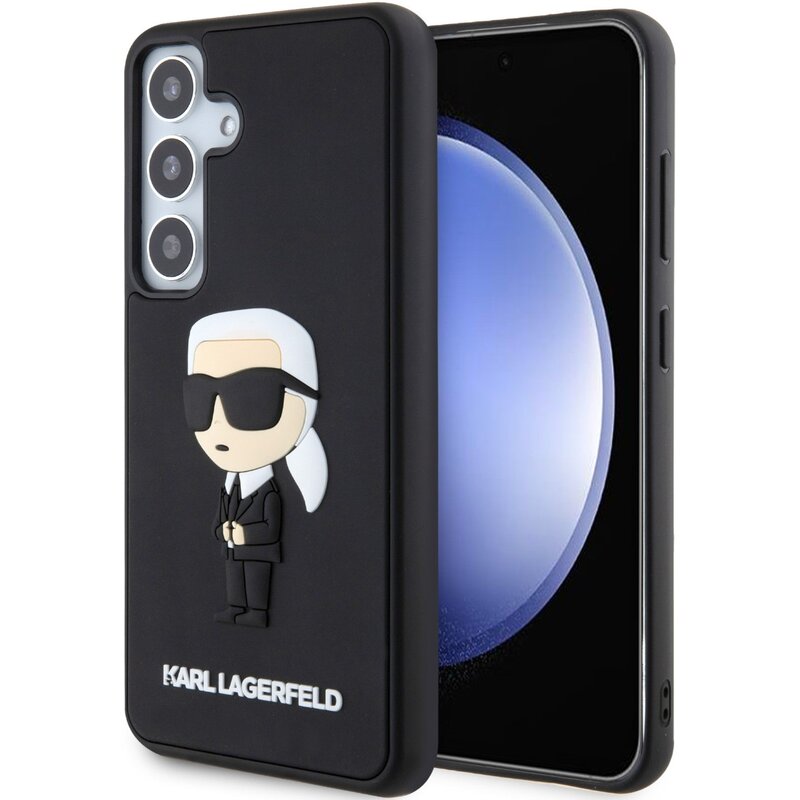 Etui KARL LAGERFELD Rubber Ikonik 3D do Samsung Galaxy S24+ Czarny