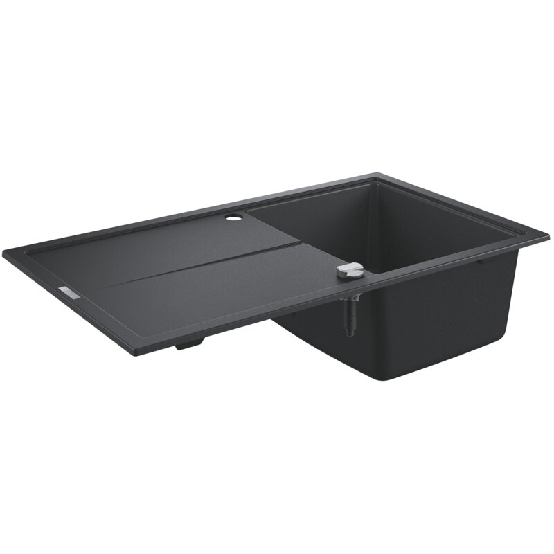 Zlewozmywak jednokomorowy z ociekaczem GROHE K400 31640AP0 Czarny granit 86x50