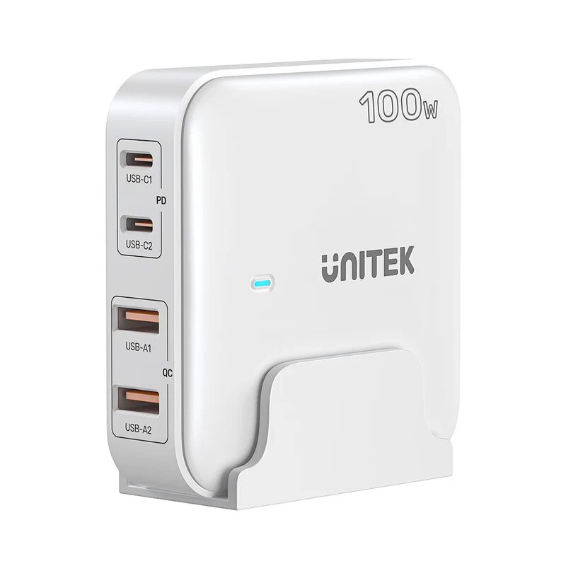 Unitek GaN 100W 2xUSB-A+2xUSB-C Biały