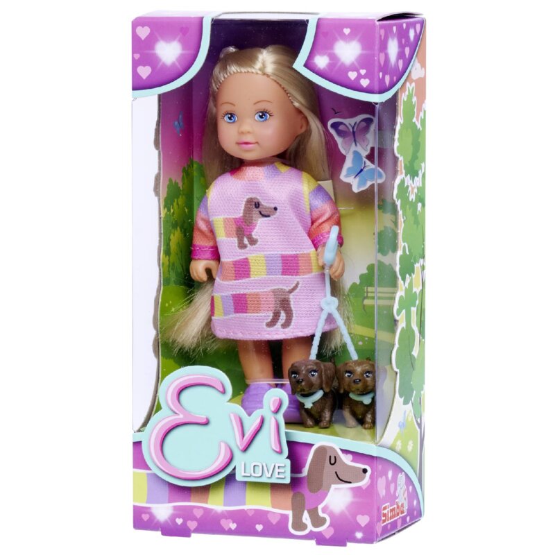 Lalka SIMBA Evi Love na spacerze z pieskami 105733688