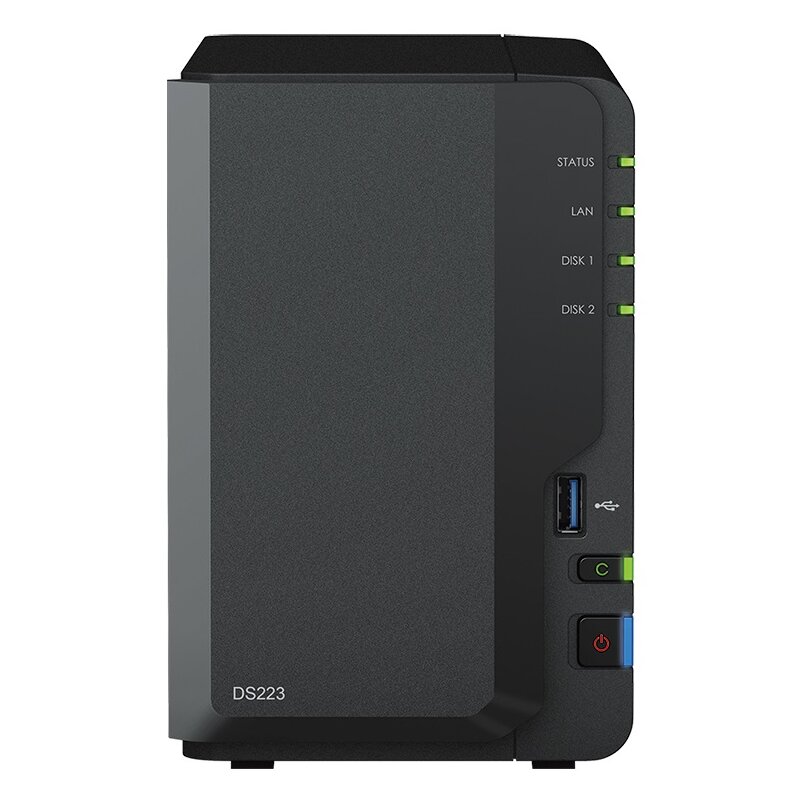 Serwer plików SYNOLOGY DS223 8TB (2x4TB), 2GB RAM