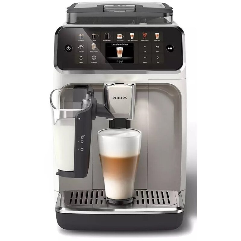 Ekspres ciśnieniowy PHILIPS EP5543/90 series 5500 LatteGo 1500 W 15 Bar Ceramiczny młynek Biało-srebrny