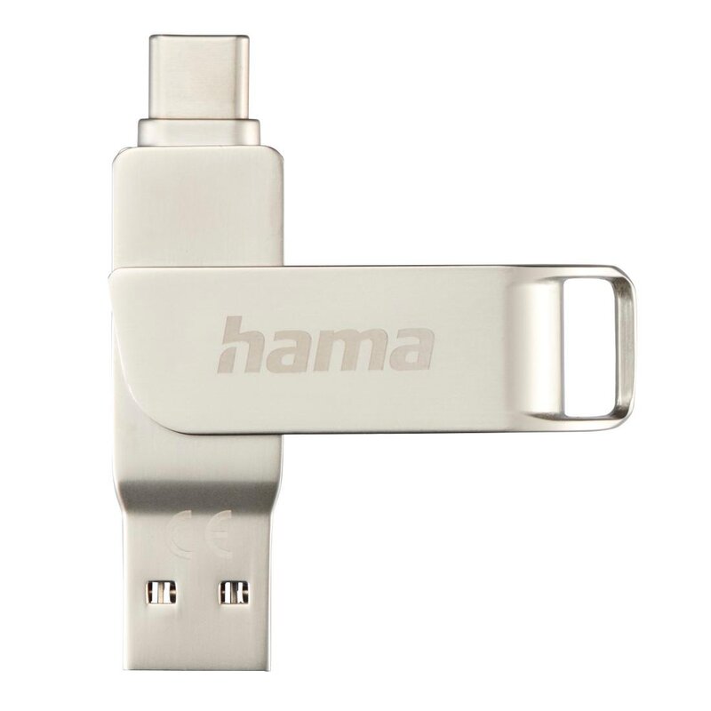 Pendrive HAMA C-Rotate Pro 256GB, USB-C / USB 3.2 Gen. 1 (USB 3.0), Odczyt 100 Mb/s Srebrny