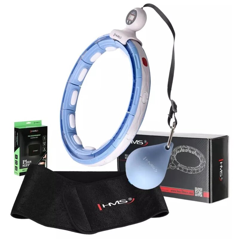 Hula hop HMS Plus Size HHM15 Niebieski + pas wyszczuplający BR163 Czarny