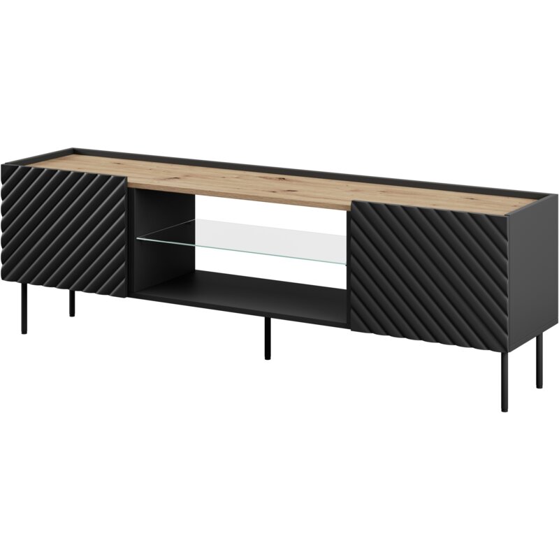 Szafka RTV EF ONDA 180x40x39-58 czarny (stojąca lub wisząca)