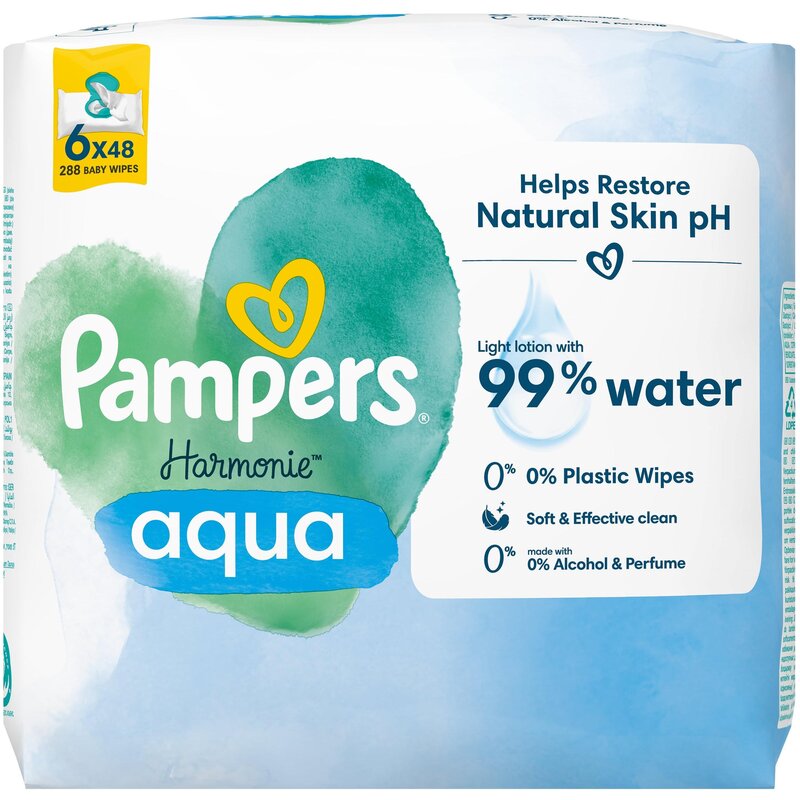 Chusteczki nawilżane PAMPERS Harmonie Aqua (288 szt.)