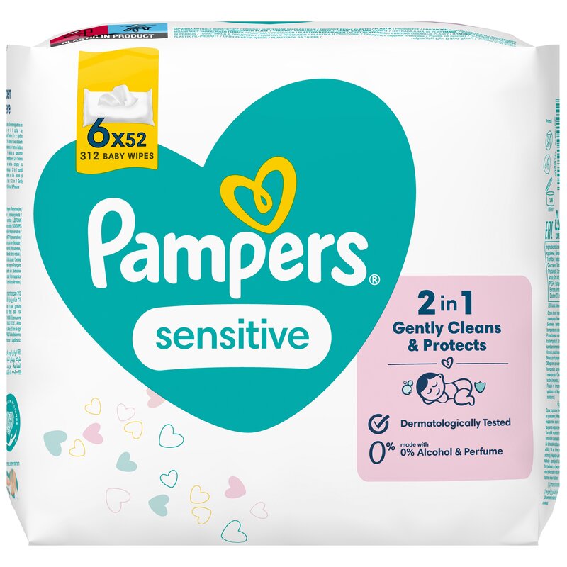 Chusteczki nawilżane PAMPERS Sensitive (312 szt.)