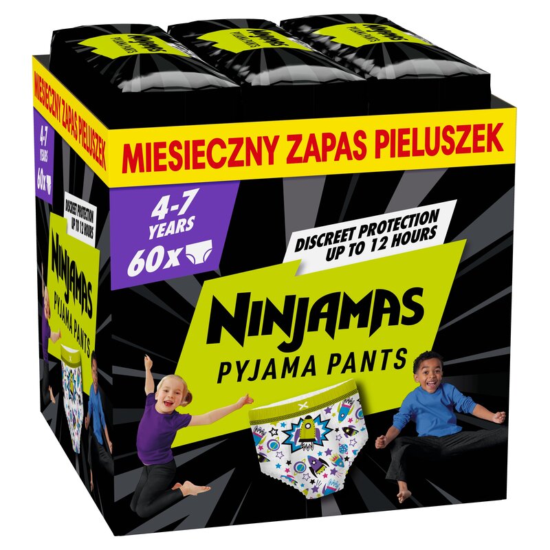 Pieluchomajtki PAMPERS Ninjamas Statki kosmiczne (60 szt.)