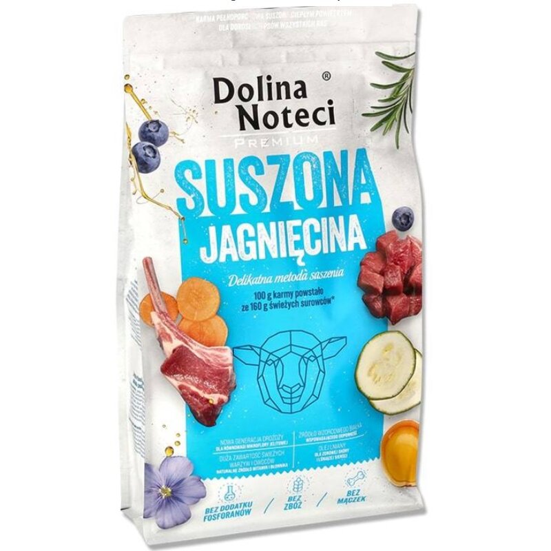 Karma dla psa suszona DOLINA NOTECI Premium z jagnięciny 3 kg