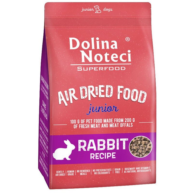 Karma dla psa suszona DOLINA NOTECI Superfood Junior z królika 5kg